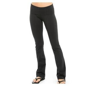 Hard Tail Forever Rolldown Slim Bootleg Yoga Pants Size S Black Full Length Y2K